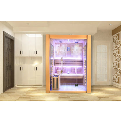 SAUNASNET Luxury Traditional Indoor Steam Sauna Room Glass