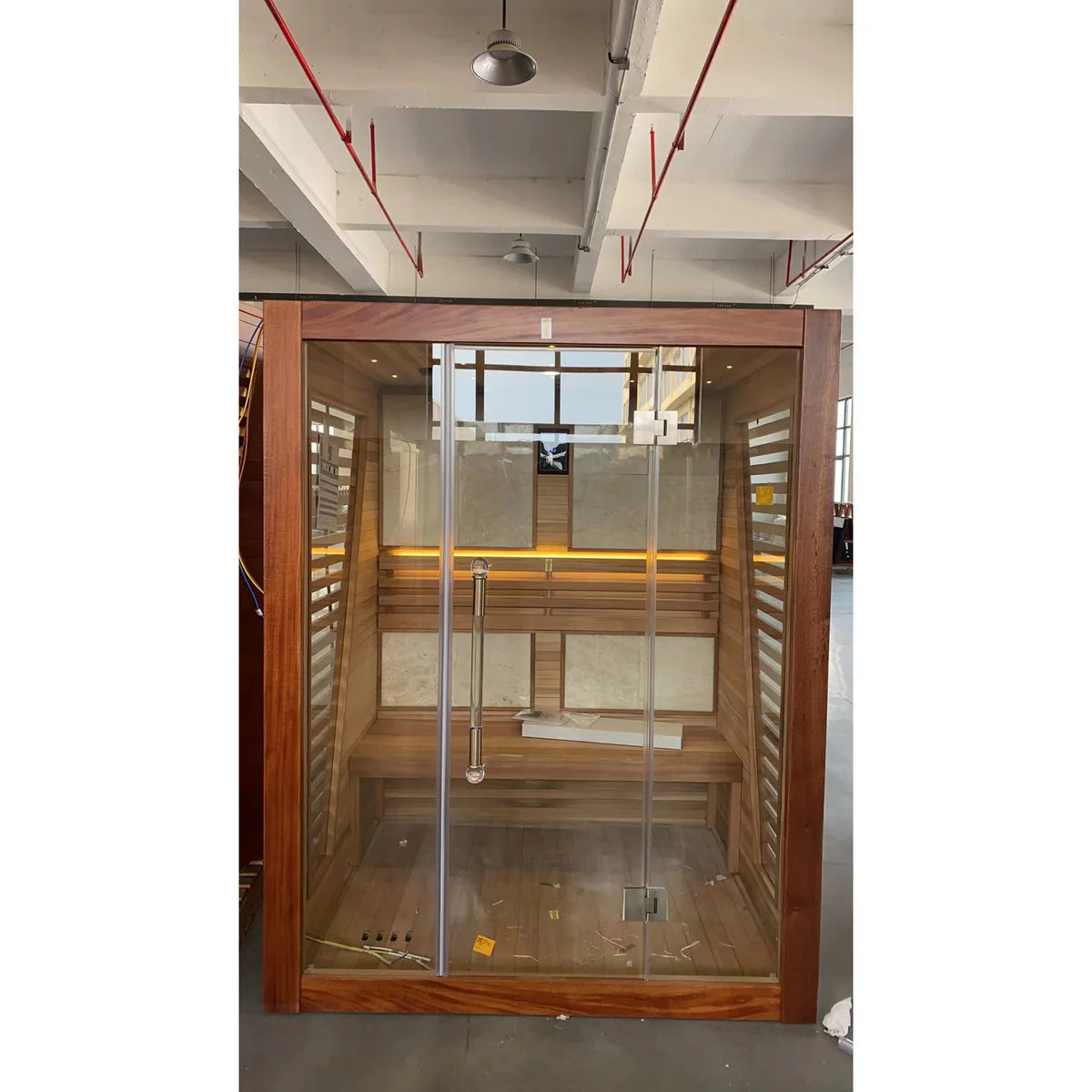 SAUNASNET Luxury Traditional Indoor Steam Sauna Room Glass