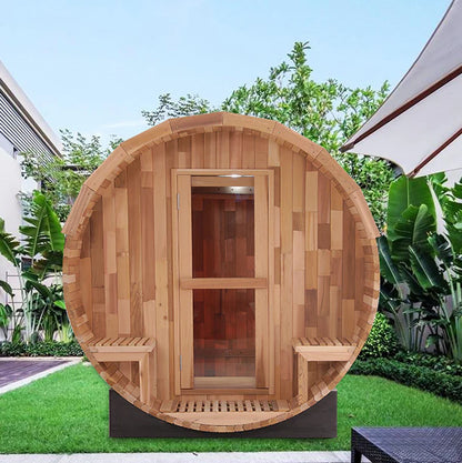 SAUNASNET Outdoor Barrel Sauna Room Far Infrared