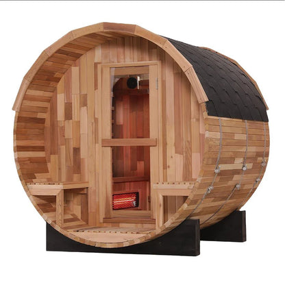 SAUNASNET Outdoor Barrel Sauna Room Far Infrared