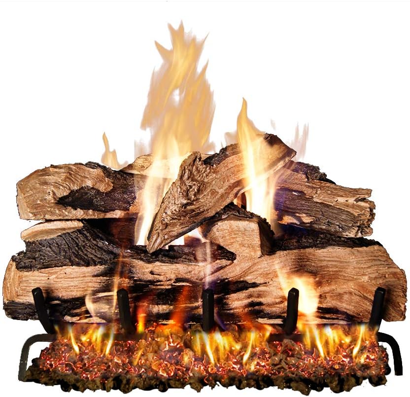 PETERSON REAL FYRE 24-inch Split Oak Designer Plus Log Set with Vented G45 Dual- Flame Burner w/Auto Safety Pilot Control Valve (Propane Gas)