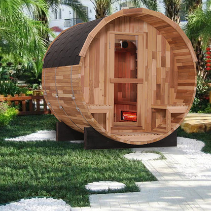 SAUNASNET Outdoor Barrel Sauna Room Far Infrared