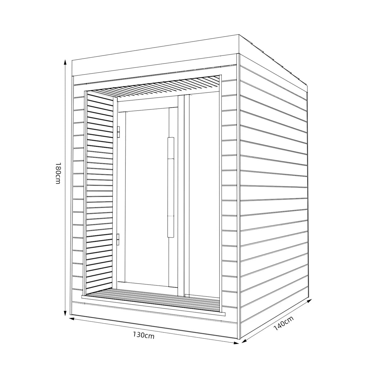 SAUNASNET Indoor Full Spectrum Luxury Single-Layer Bench Cabin Sauna Luna