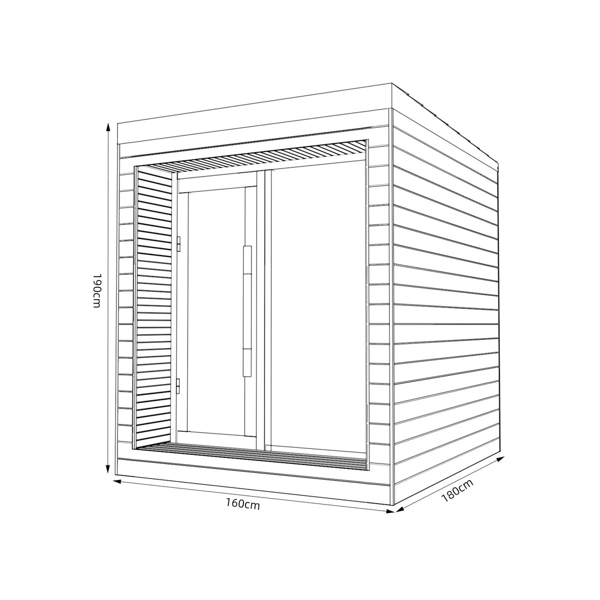 SAUNASNET Outdoor Full Spectrum Luxury Double-Layer Bench Cabin Sauna Luna