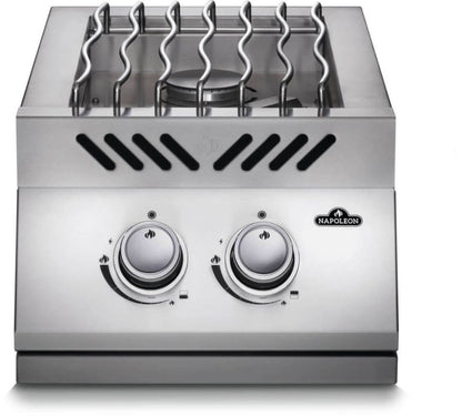 NAPOLEON Built-in 500 Series Inline Dual Range Top Burner with Stainless Steel Cover  2 Burners BI12RTPSS