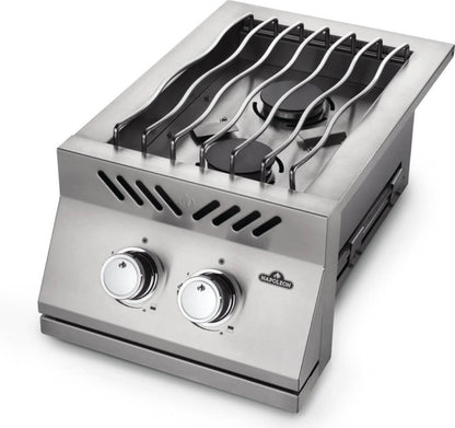 NAPOLEON Built-in 500 Series Inline Dual Range Top Burner with Stainless Steel Cover  2 Burners BI12RTPSS