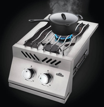 NAPOLEON Built-in 500 Series Inline Dual Range Top Burner with Stainless Steel Cover  2 Burners BI12RTPSS