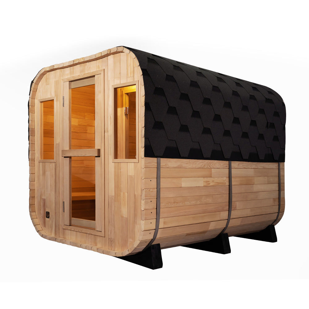 SAUNASNET 2-room Outdoor Garden Sauna Barrel 01