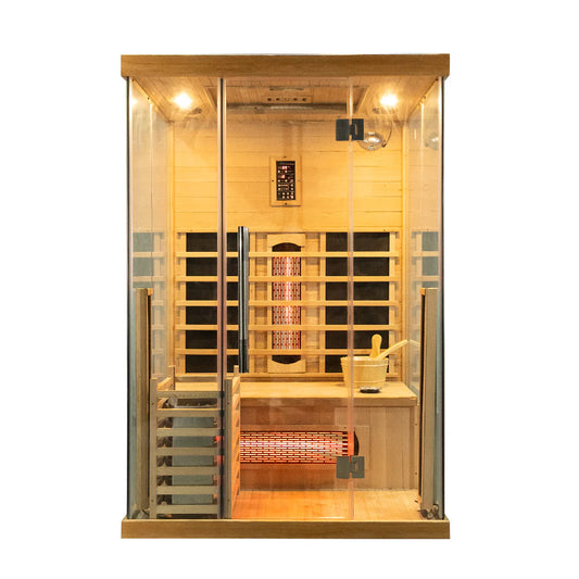 SAUNASNET Premium Indoor Sauna With Three-sided glass Dual System