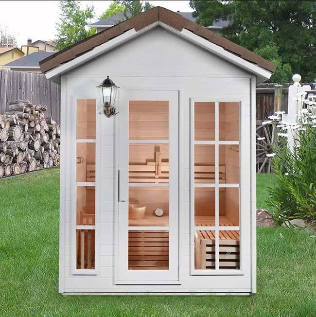 SAUNASNET Garden Waterproof Traditional Sauna Steam Room Cabin