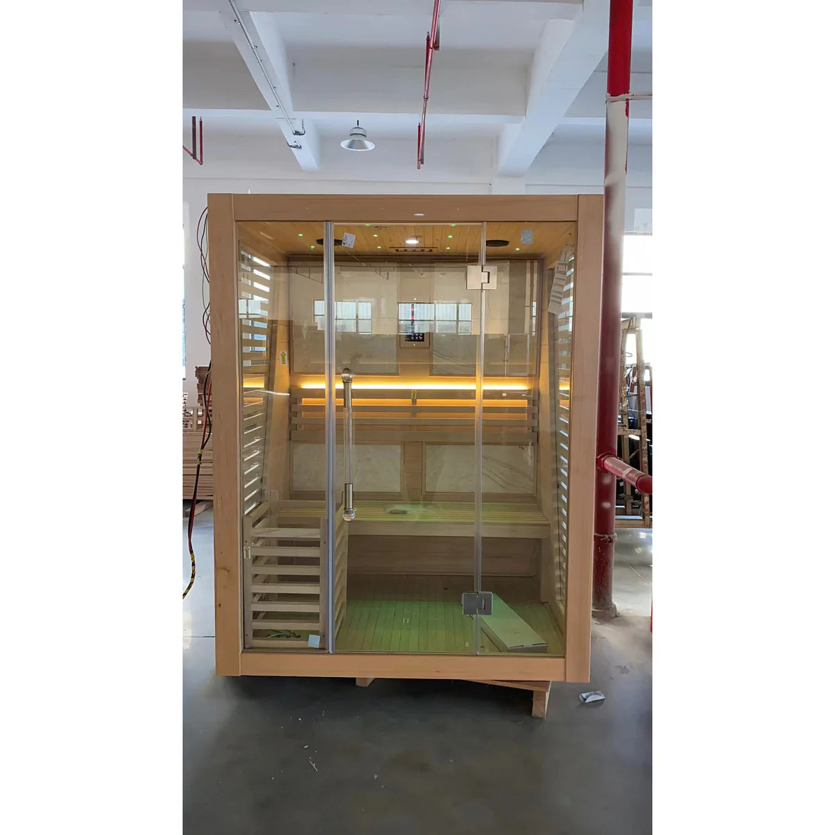 SAUNASNET Luxury Traditional Indoor Steam Sauna Room Glass