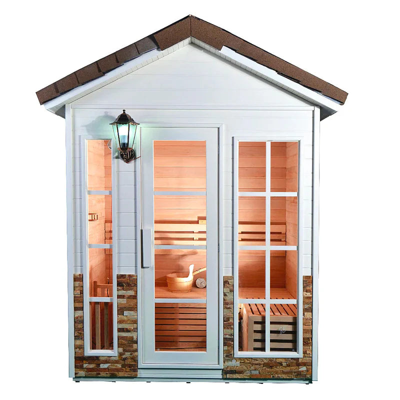 SAUNASNET Garden Waterproof Traditional Sauna Steam Room Cabin