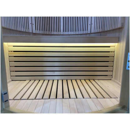 SAUNASNET Hemlock Round Indoor Sauna Room Far Infrared