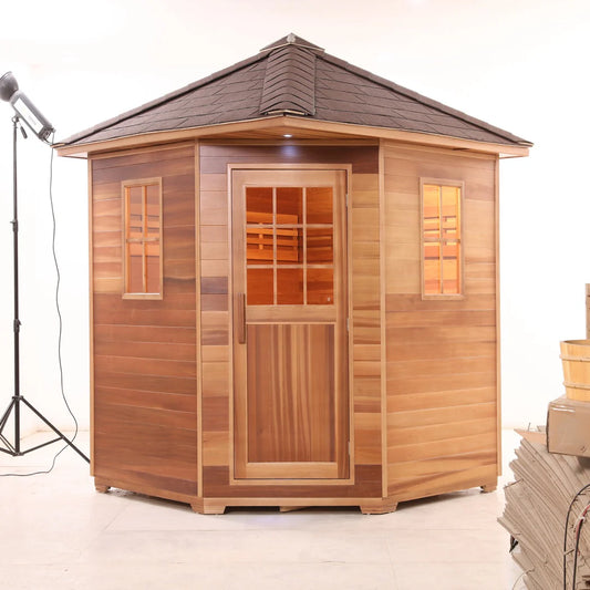 SAUNASNET Outdoor Wood Steam Sauna（5-6 Person）